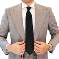 Black Bulleted Patterned Tie with Pocket Square | Premium Men’s Formal Tie Set | Textured Bullet Design