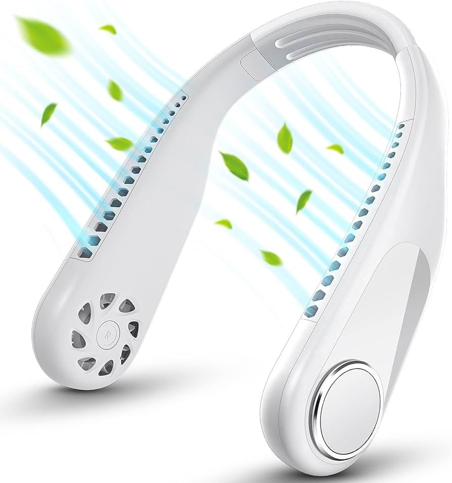 Portable Bladeless Hanging Neck Fan | Hands-Free Personal Cooling Fan for Travel, Office & Outdoor Use