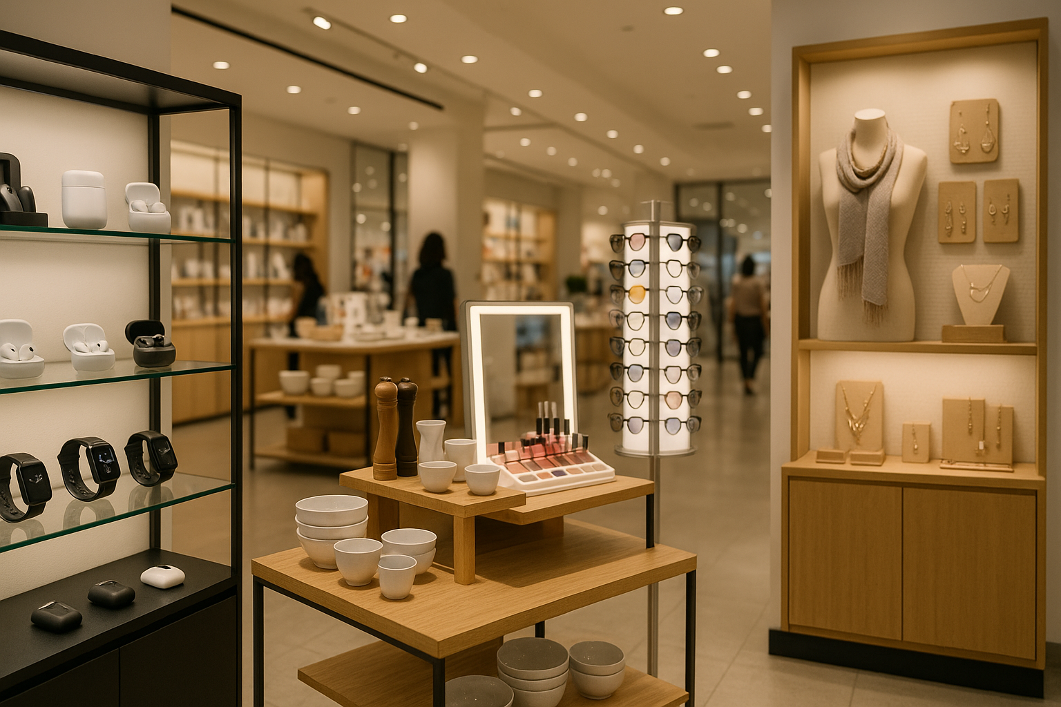 set in a physical store in display 